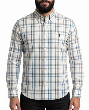 Camisa RL Manga Longa - Canterbury Check Xadrez Verde Oliva e Azul