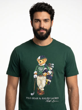 Camiseta RL Iconic Bear Golf Club - Verde Musgo