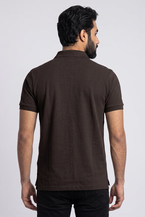 Camisa Gola Polo RL - Marrom Small Pony Bege