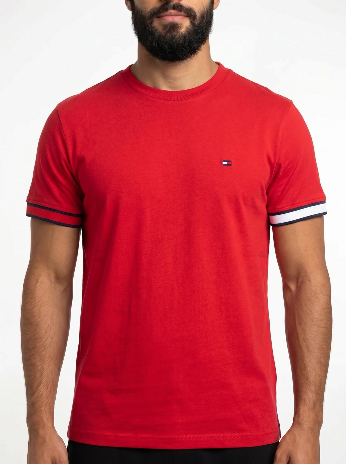 Camiseta TH Minimalist Sleeve Stripe - Vermelha
