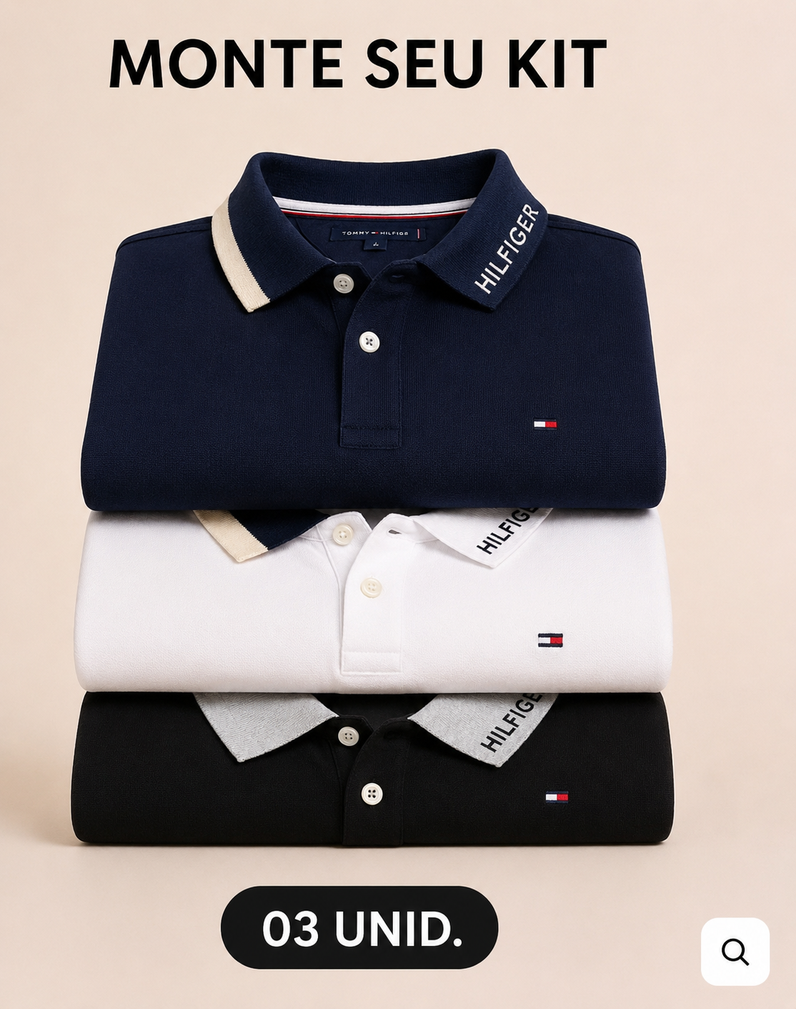 Combo 03 Camisas Gola Polo TH Trademark Contrast