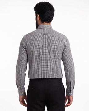 Camisa Manga Longa TH - Portland Grid Microxadrez Preto
