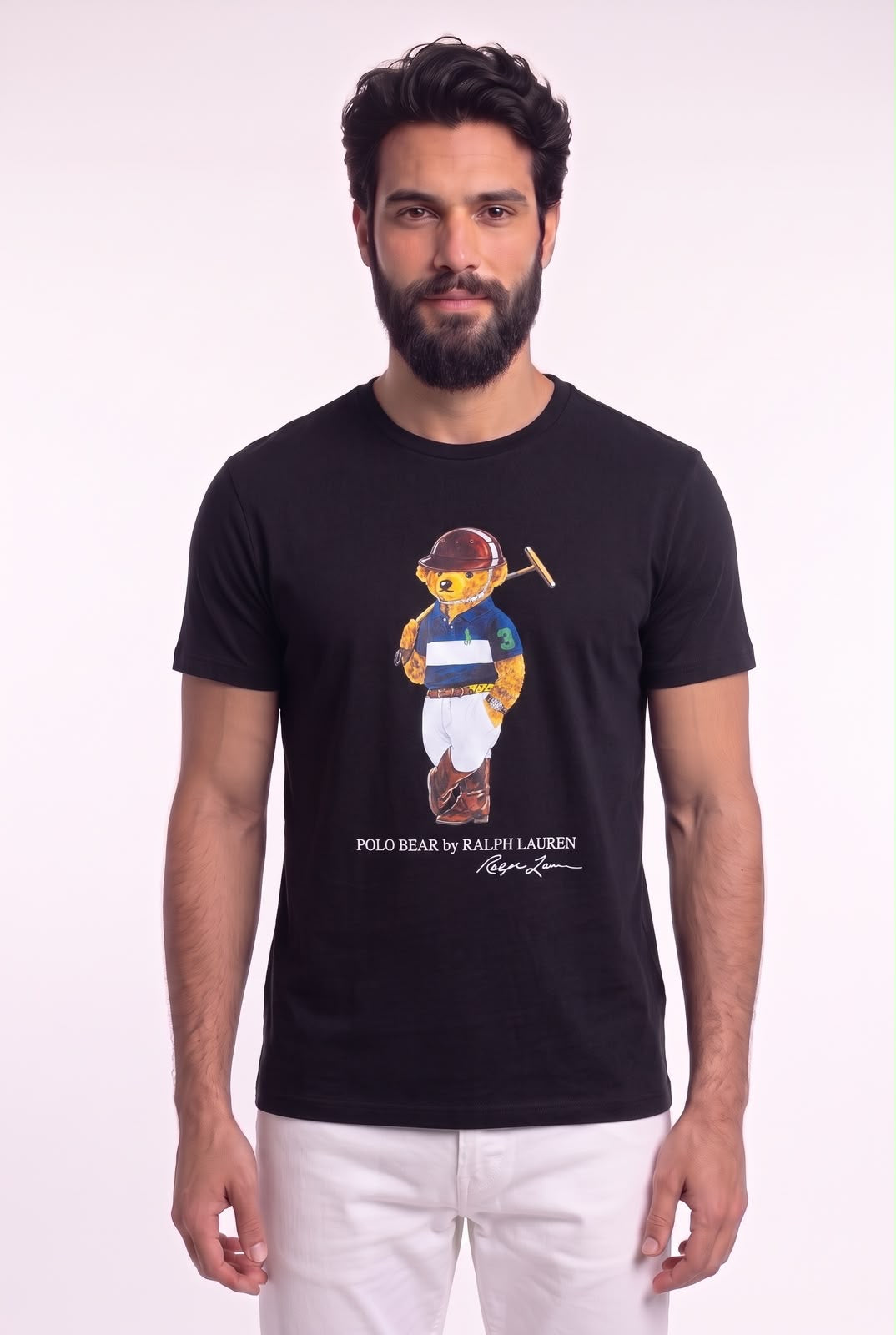 Camiseta RL Sport Icon Polo Rider Bear - Preta