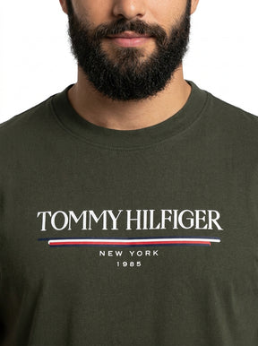 Camiseta TH Old School Stripe Brand - Verde Musgo