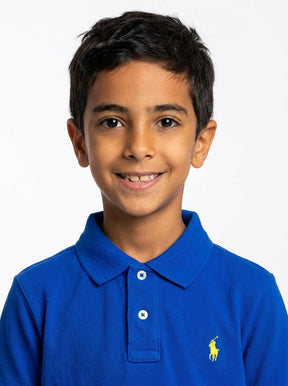 Camisa Gola Polo Infantil RL - Azul Royal Small Pony Amarelo