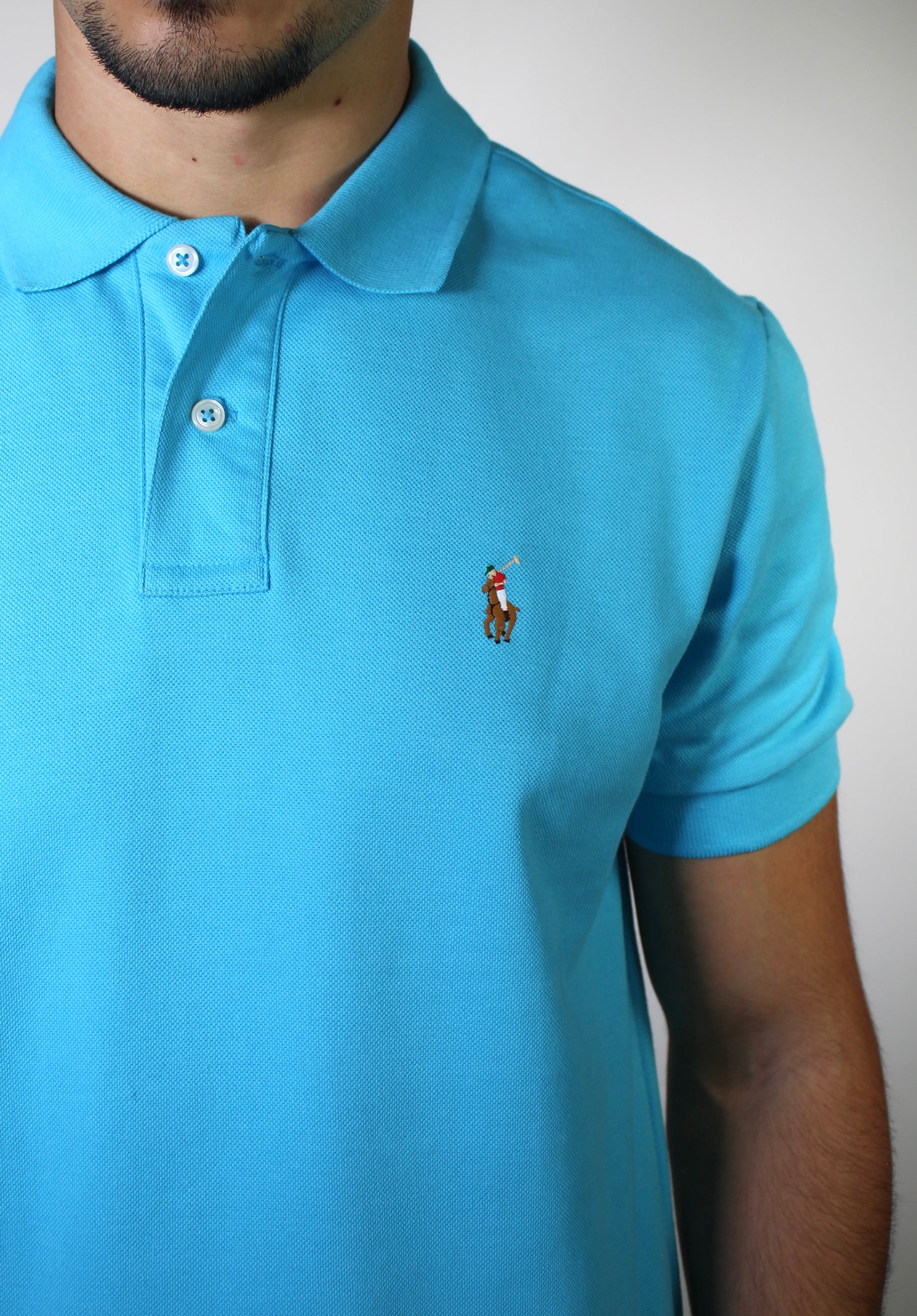 Camisa Gola Polo RL - Azul Piscina Small Pony Colorido
