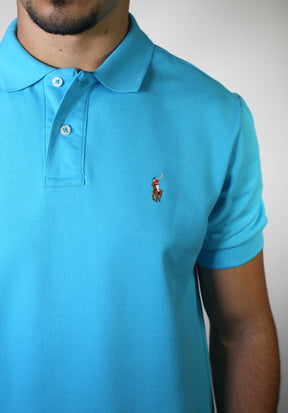 Camisa Gola Polo RL - Azul Piscina Small Pony Colorido