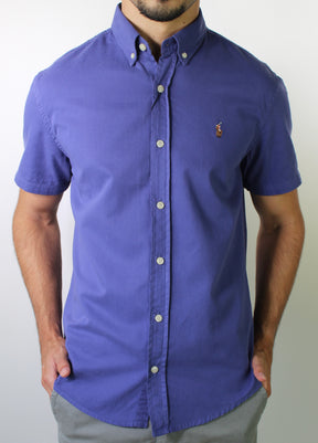 Camisa Social Manga Curta RL - Azul Lavanda