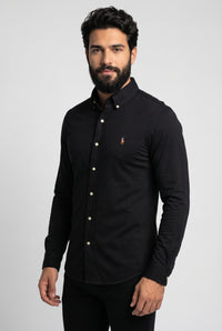 Camisa Social Lisa RL Manga Longa - Preta