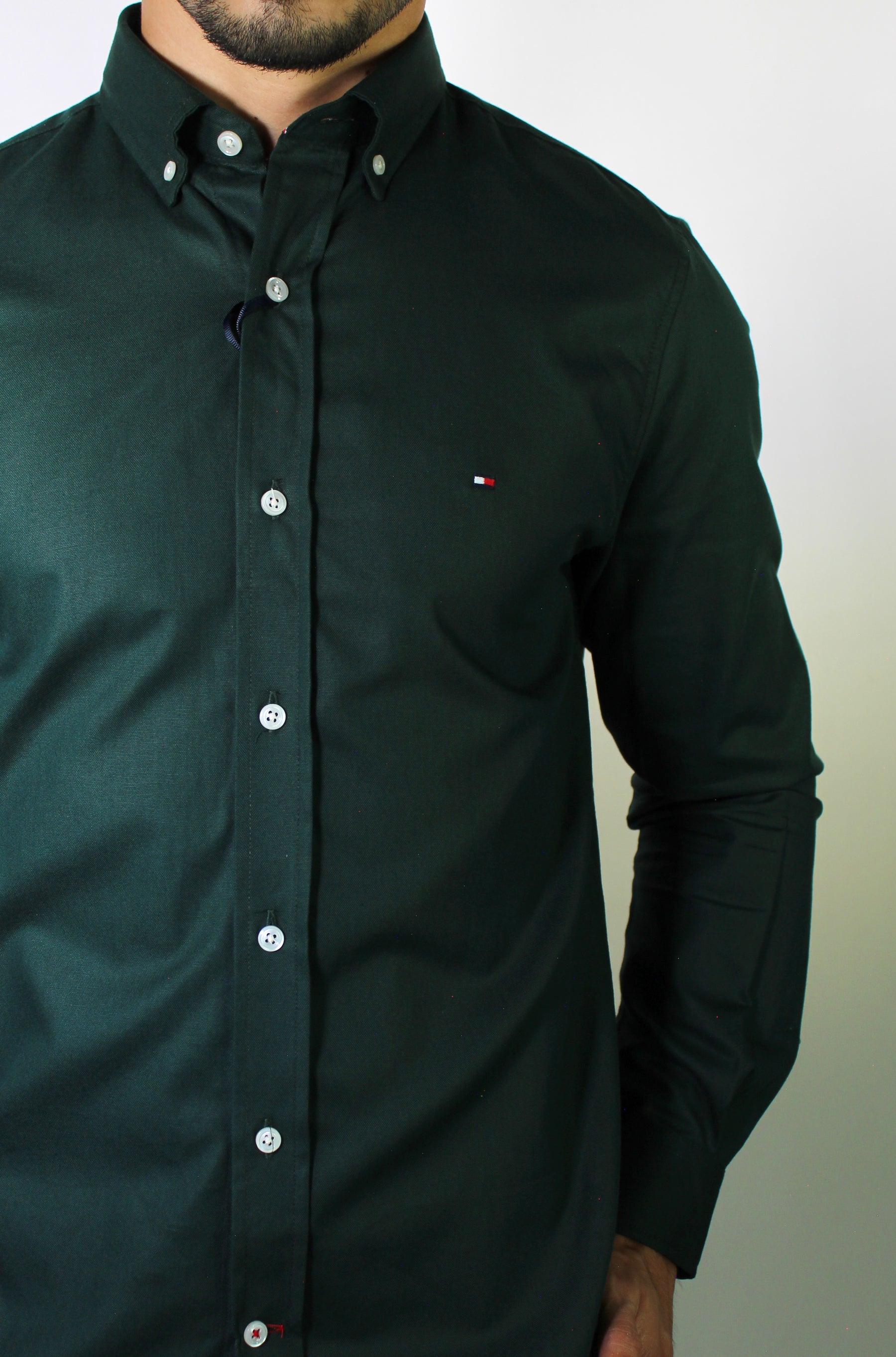 Camisa Social Lisa Manga Longa TH Classic  - Verde Floresta