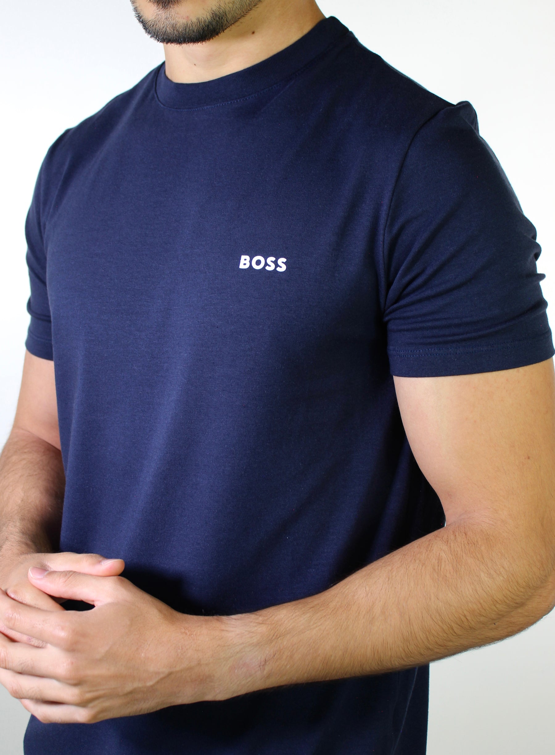 Camiseta Boss Minimalist Side Logo - Azul Marinho