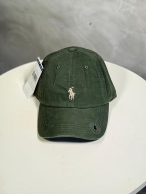 Boné Polo RL Classic - Verde Army Small Pony Creme