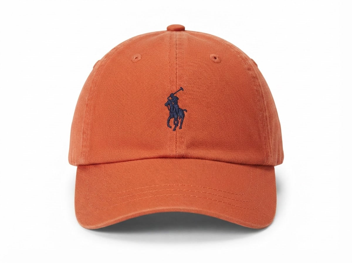 Boné Polo RL Classic - Laranja Small Pony Azul Royal