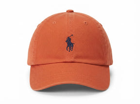 Boné Polo RL Classic - Laranja Small Pony Azul Royal