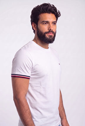 Camiseta TH Stripe Edge - Off White