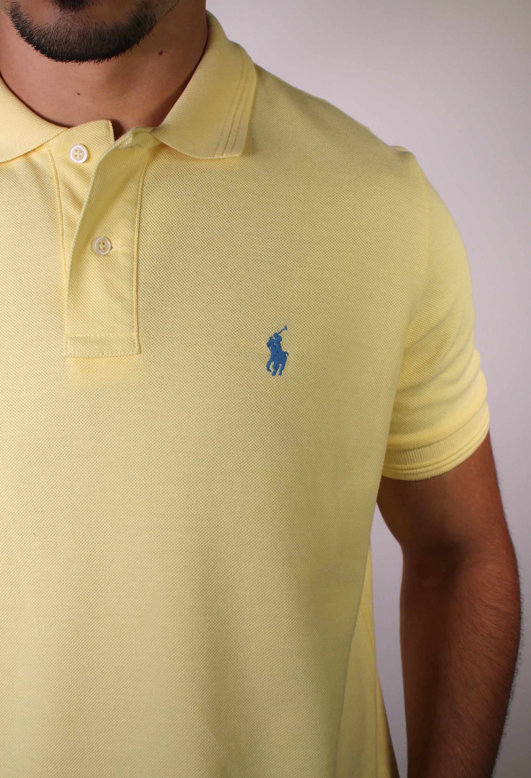 Camisa Gola Polo RL - Amarela Small Pony Azul