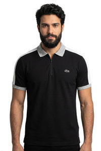 Camisa Gola Polo LCT Legacy Contrast Zip - Preta