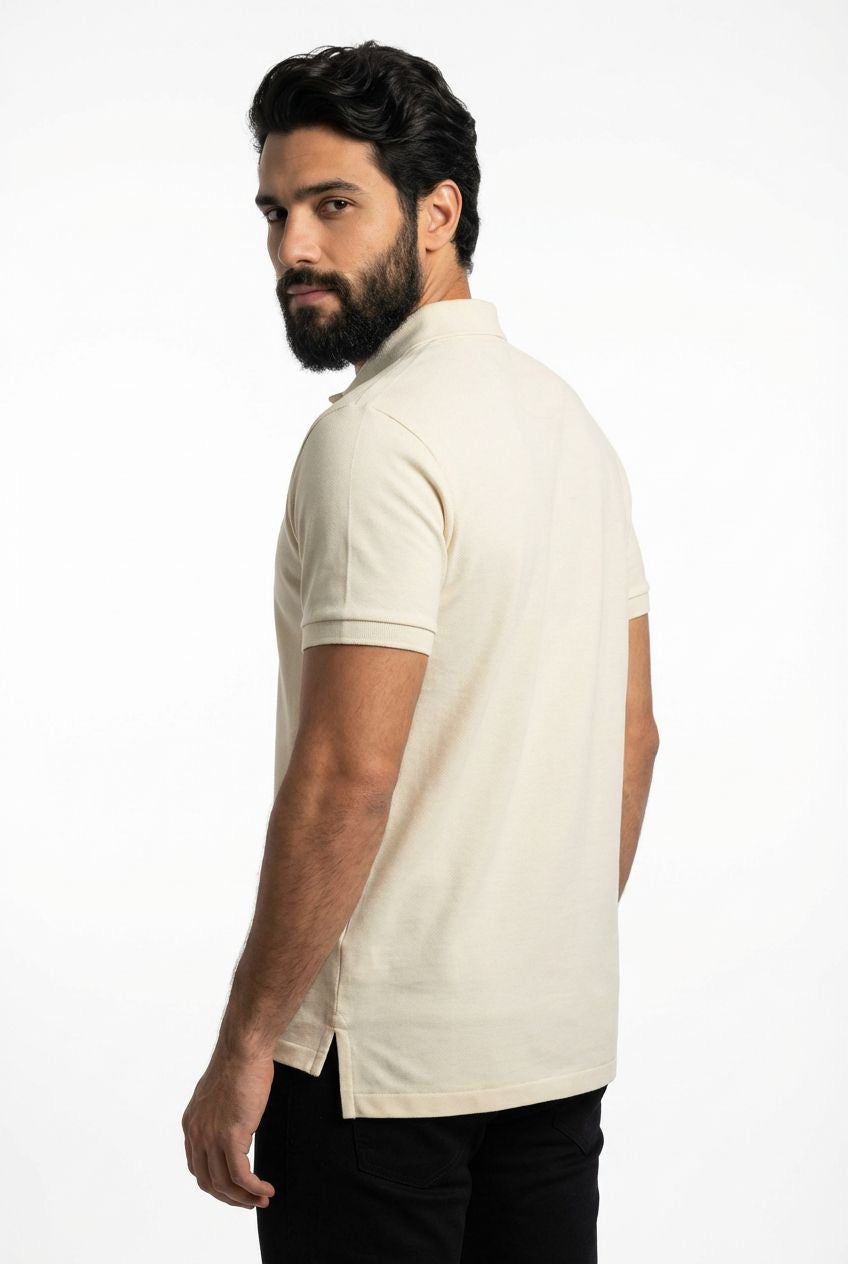 Camisa Gola Polo RL - Bege Small Pony Marrom