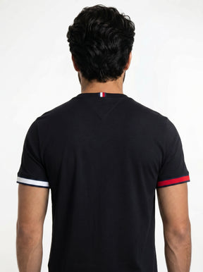 Camiseta TH Minimalist Sleeve Stripe - Preta