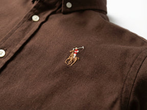 Camisa Social Manga Curta RL - Marrom