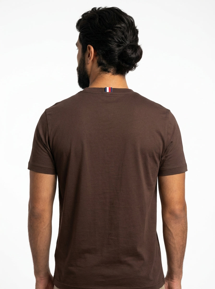 Camiseta TH Old School Stripe Brand - Marrom