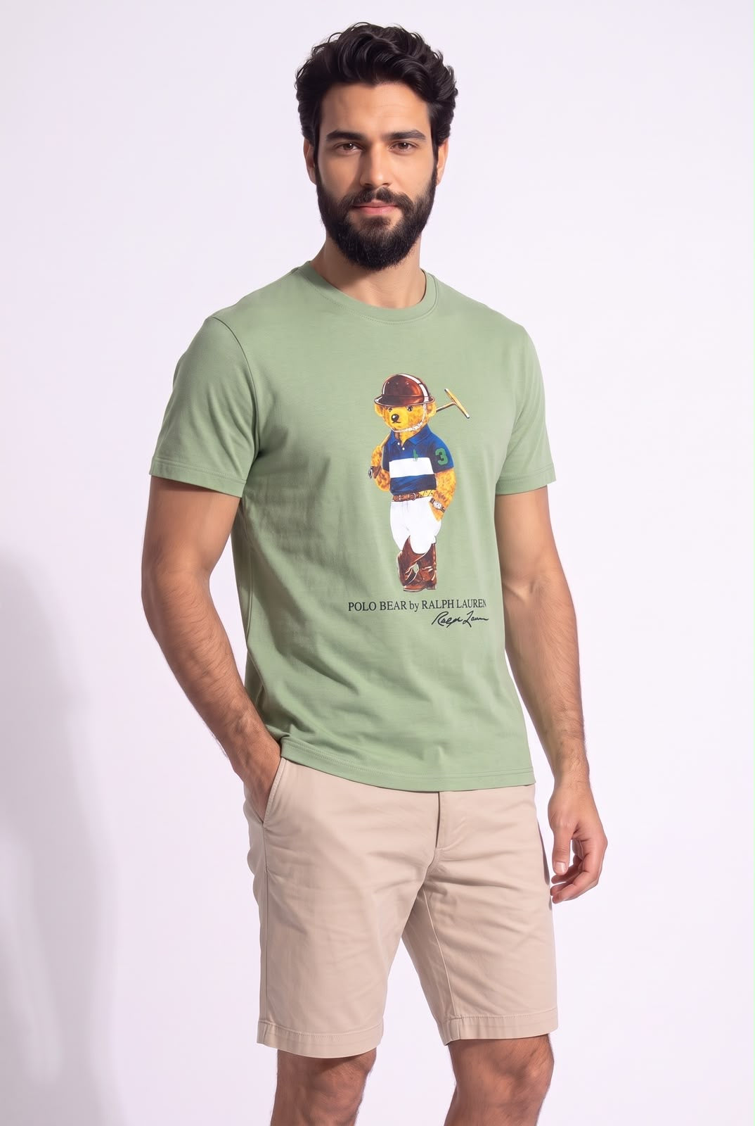 Camiseta RL Sport Icon Polo Rider Bear - Verde Menta