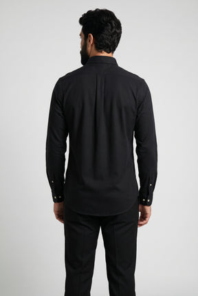 Camisa Social Lisa RL Manga Longa - Preta