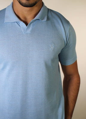 Camisa RL Polo Tricot Gola V - Azul Bebê