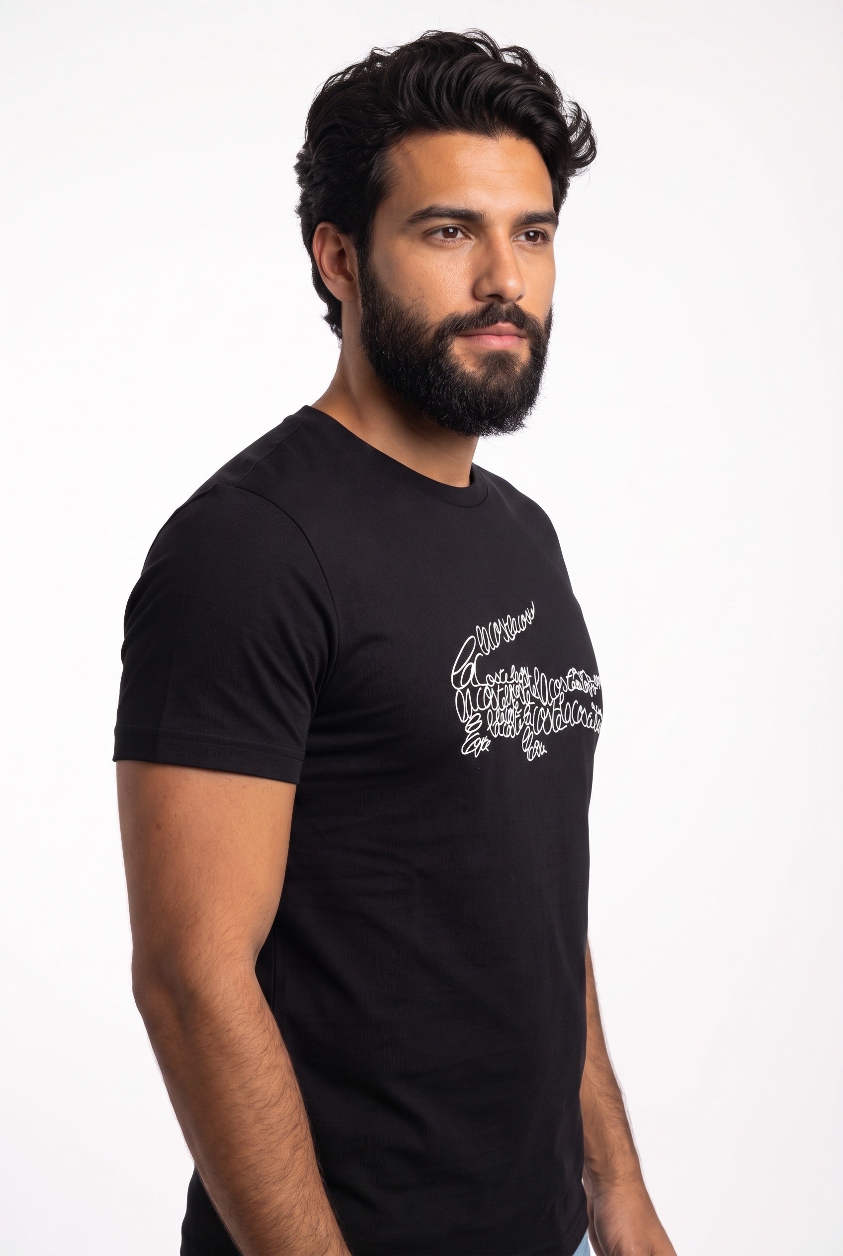 Camiseta LCT Handwritten Croco Logo - Preta