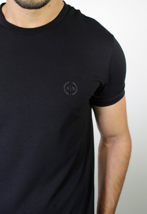Camiseta AX Round Side Logo - Preta