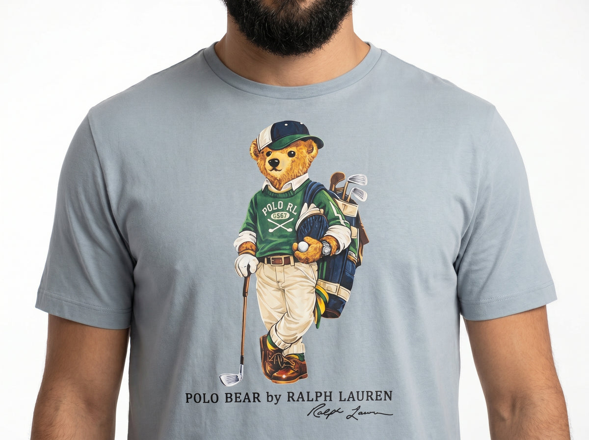 Camiseta RL Iconic Bear Golf Club - Azul Serenity