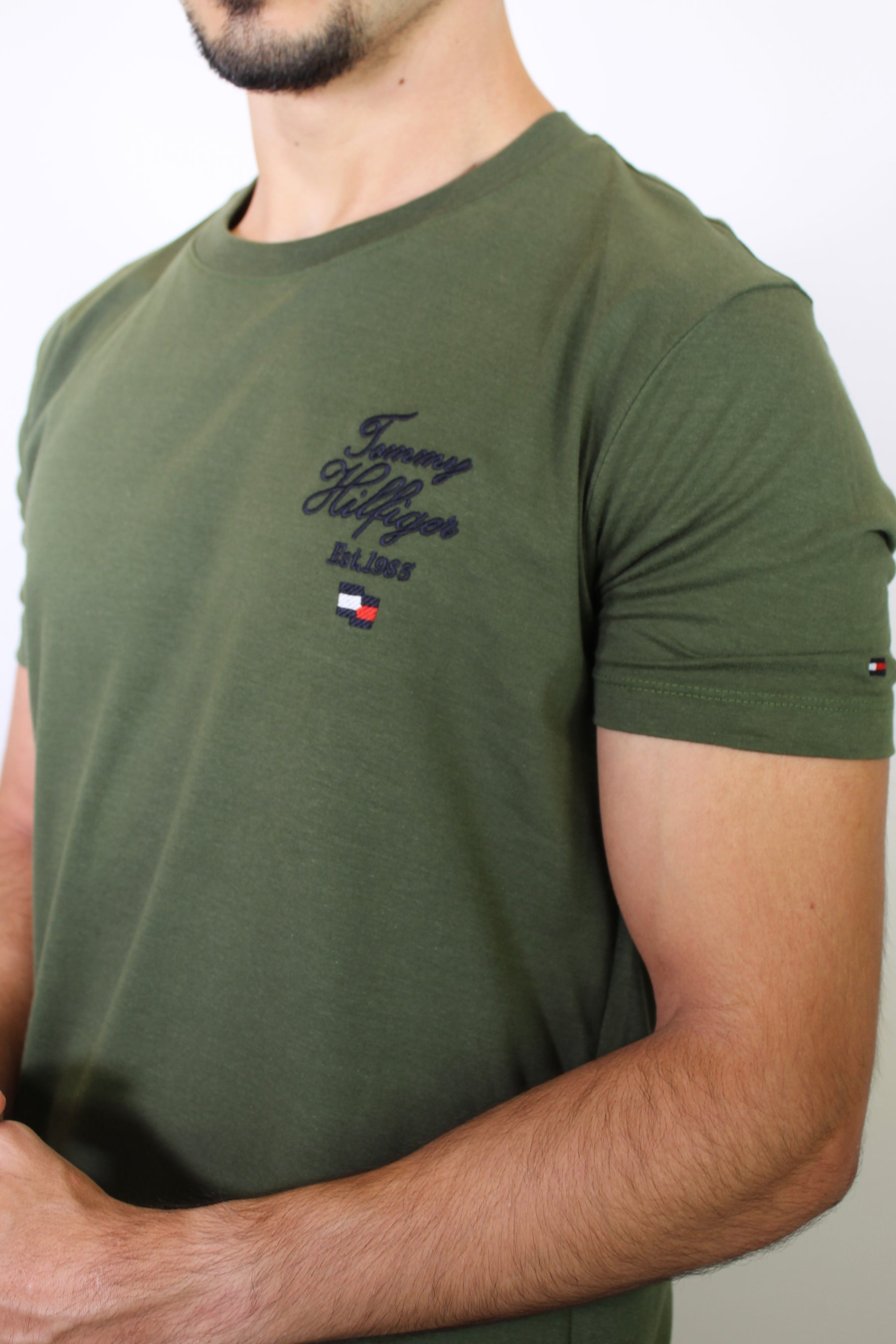 Camiseta TH N.Y.C Script Signature Side - Verde Musgo