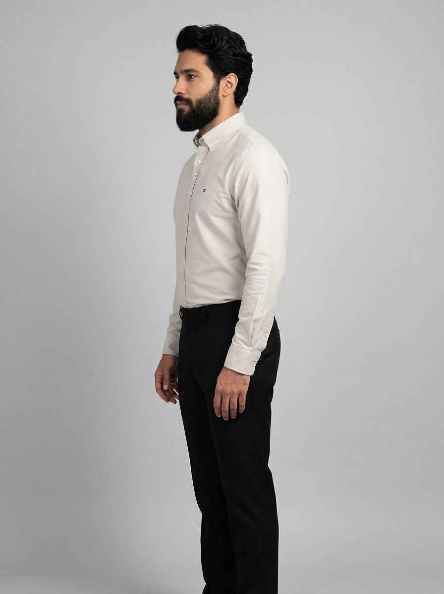 Camisa Social Lisa Manga Longa TH Classic  - Areia