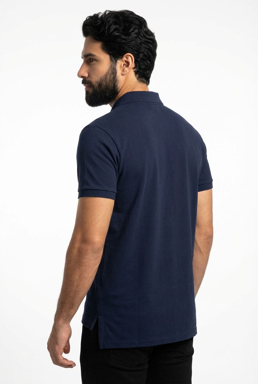 Camisa Gola Polo RL - Azul Marinho Small Pony Vermelho