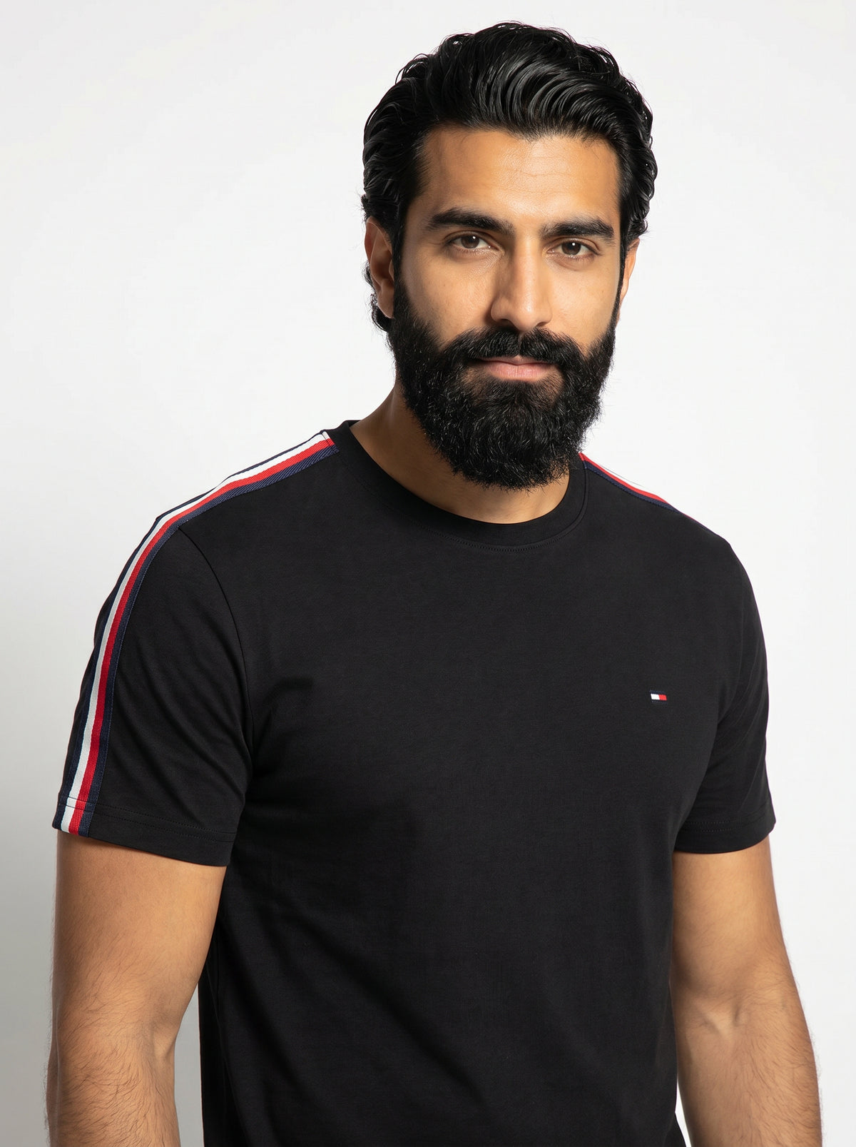 Camiseta TH Shoulder Stripe - Preta