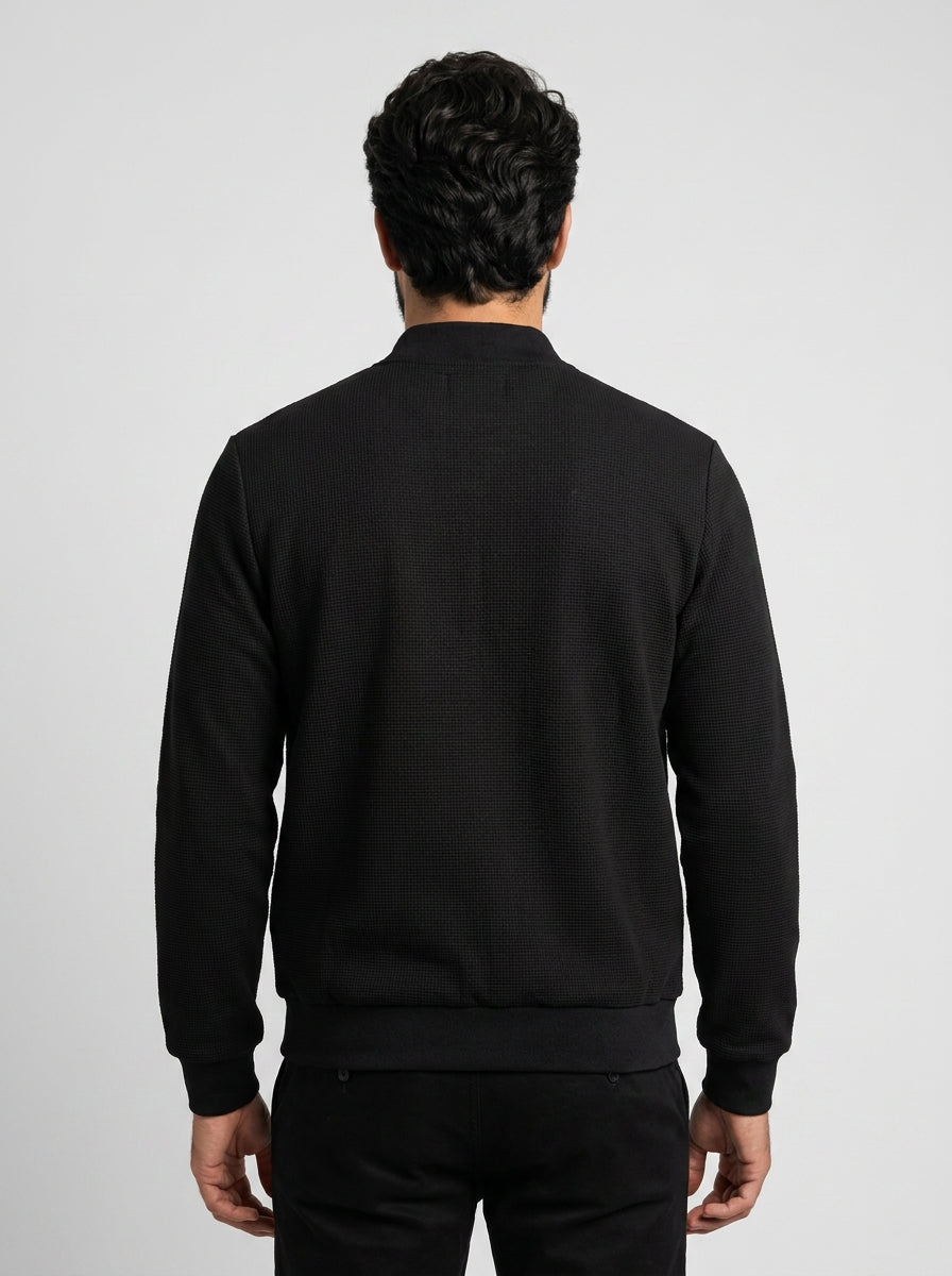Jaqueta Bomber RL Grid Texture - Preta