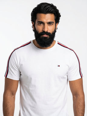 Camiseta TH Shoulder Stripe - Off White