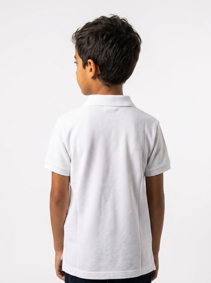 Camisa Gola Polo Infantil RL - Branca Small Pony Azul Marinho