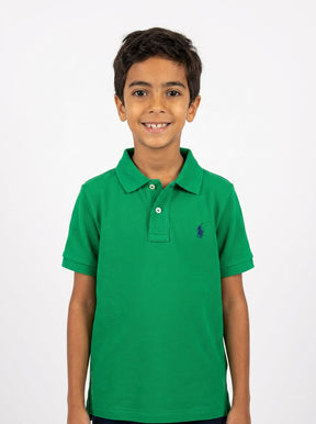 Camisa Gola Polo Infantil RL - Verde Bandeira Small Pony Azul