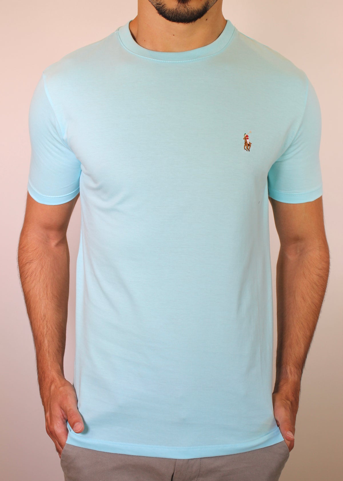 Camiseta RL Essential Small Pony Colorido - Azul Capri