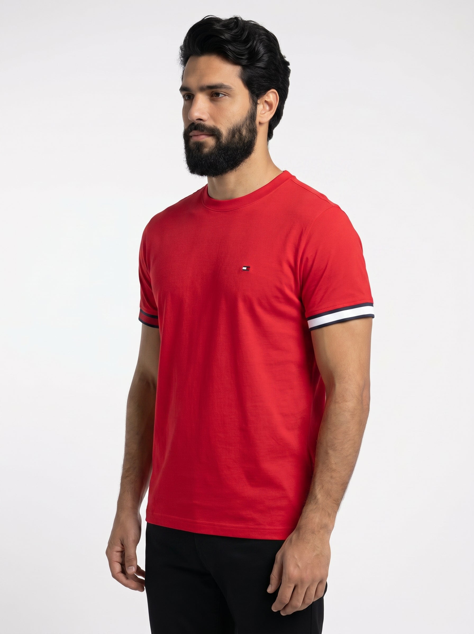 Camiseta TH Minimalist Sleeve Stripe - Vermelha