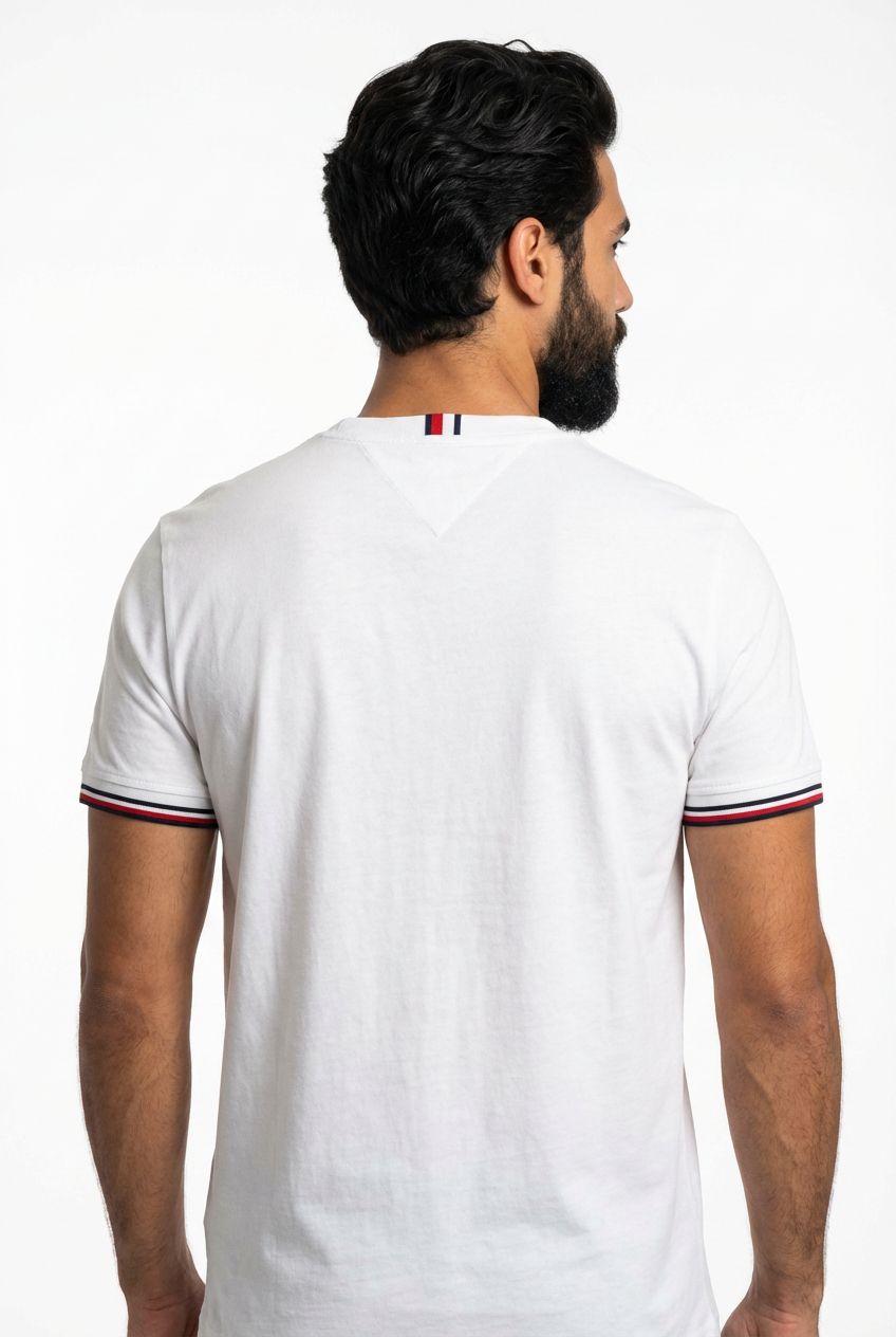 Camiseta TH Est. 1985 Band Sleeve - Off White