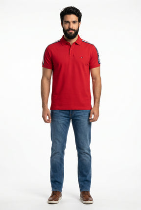 Camisa Gola Polo TH Legacy Stripe - Vermelha