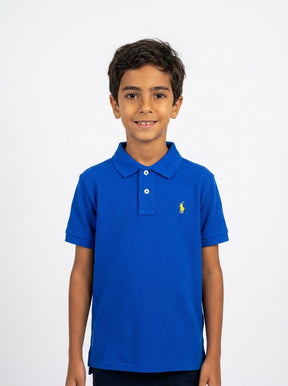 Camisa Gola Polo Infantil RL - Azul Royal Small Pony Amarelo