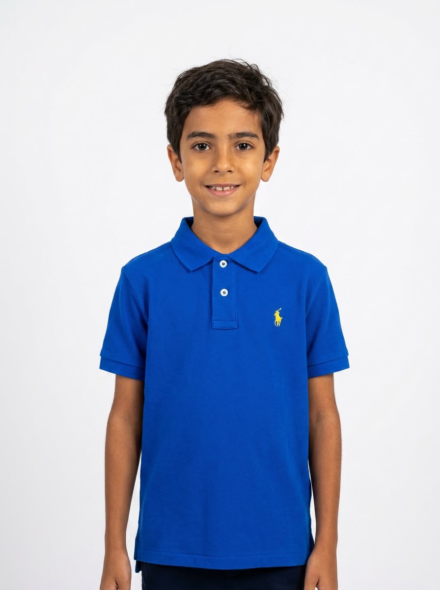 Camisa Gola Polo Infantil RL - Azul Royal Small Pony Amarelo