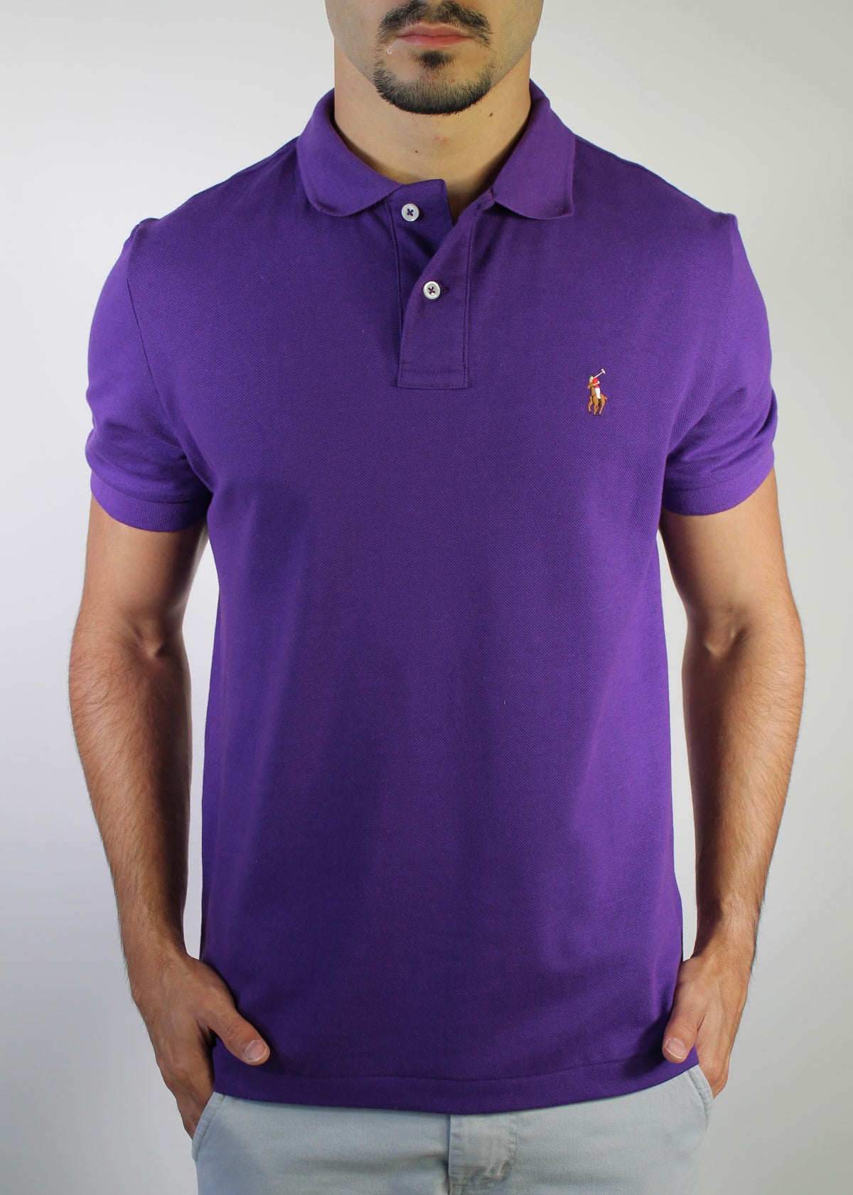 Camisa Gola Polo RL - Roxa Small Pony Colorido