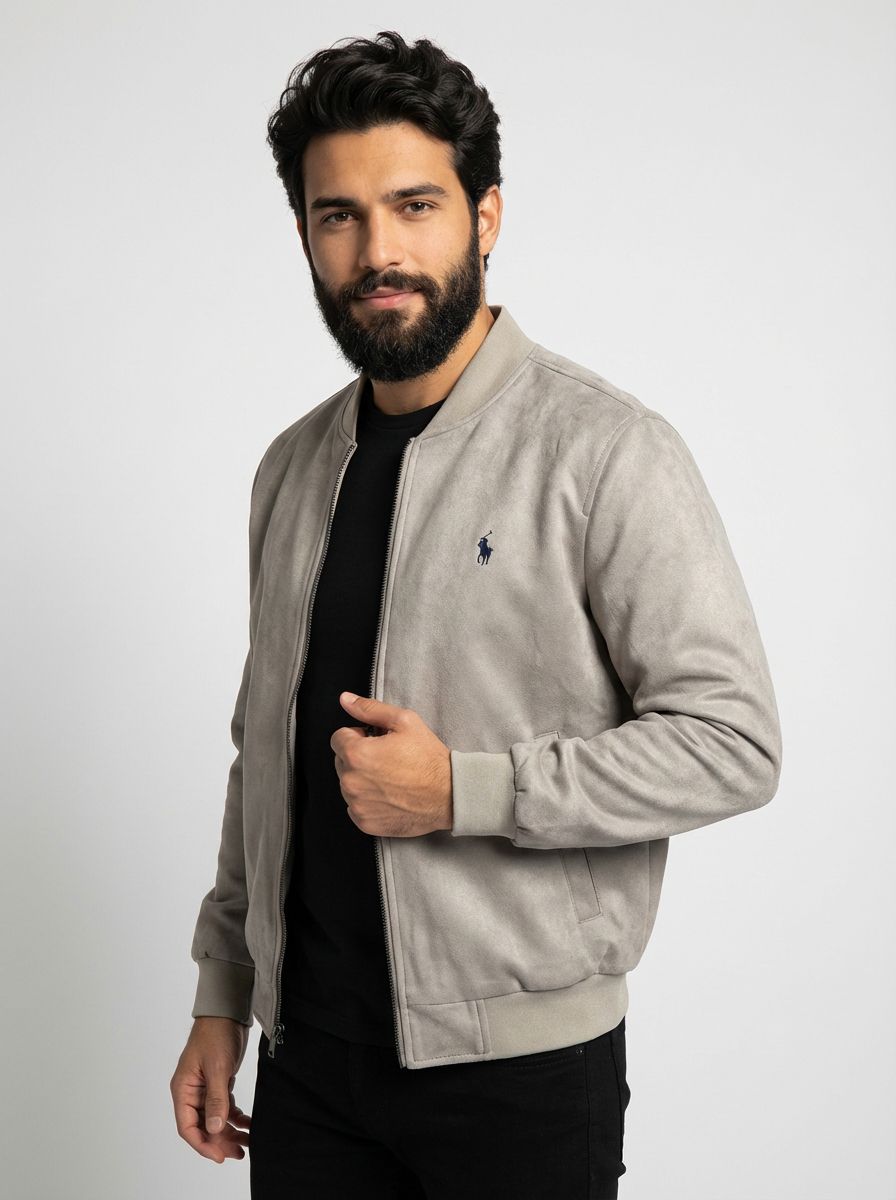 Jaqueta Suede RL Smart Modern Fit - Bege Acinzentado