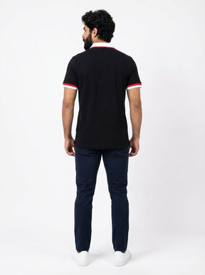 Camisa Gola Polo TH Stripe Zipper - Preta