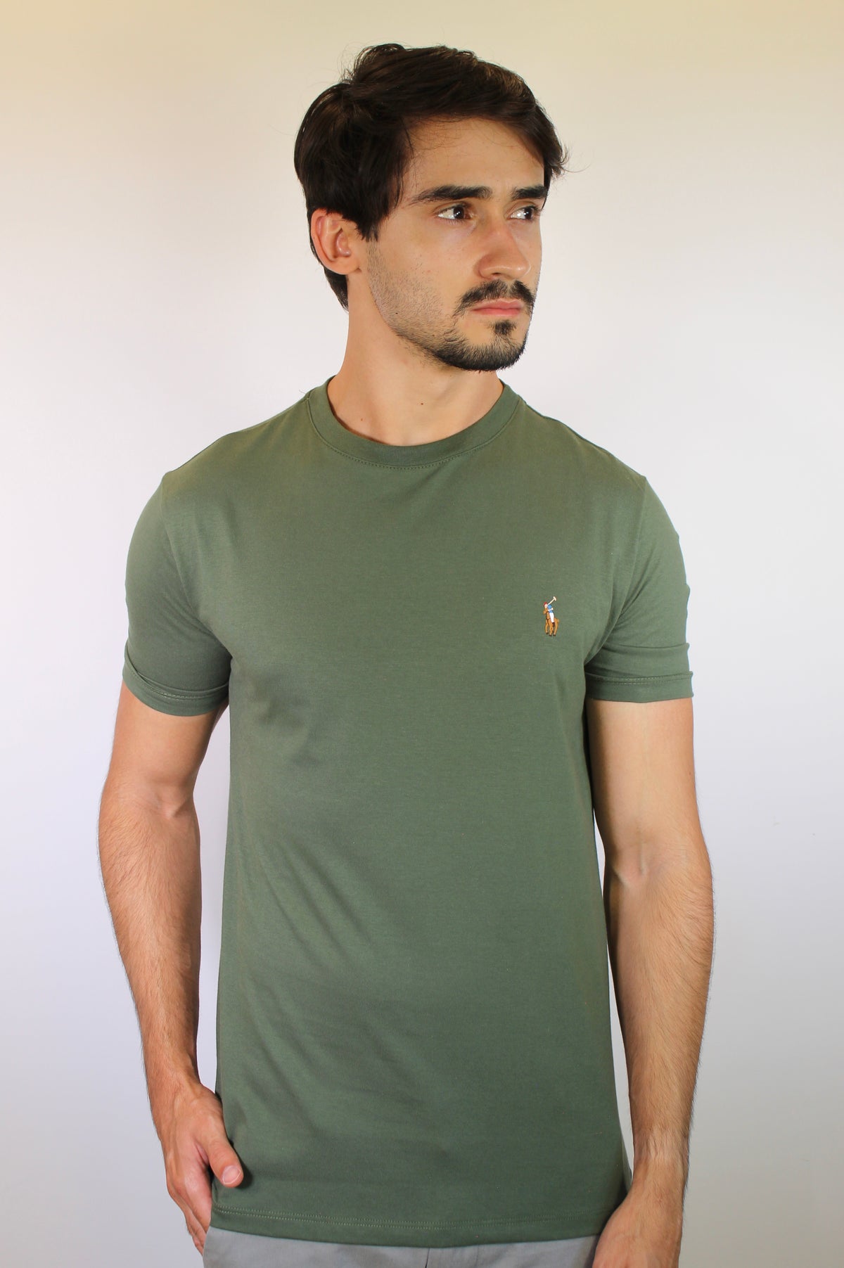 Camiseta RL Essential Small Pony Colorido  - Verde Musgo