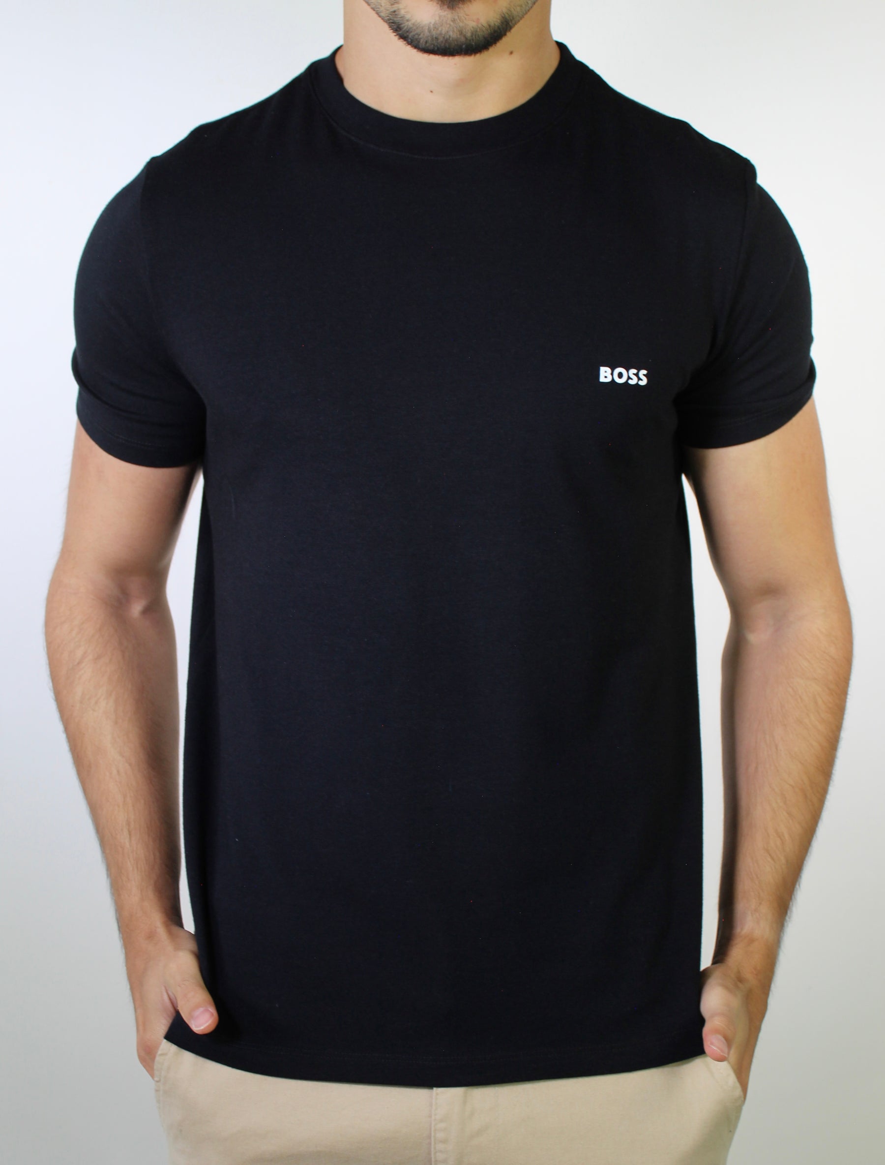 Camiseta Boss Minimalist Side Logo - Preta